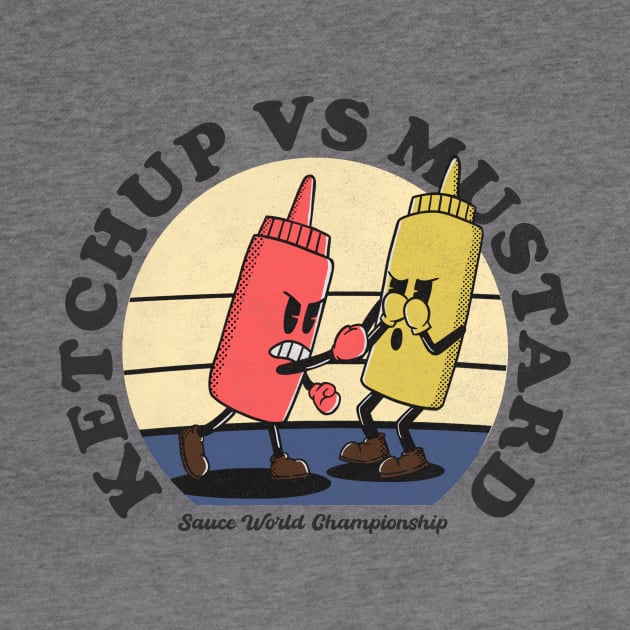 Ketchup vs Mustard by Vintage Prints